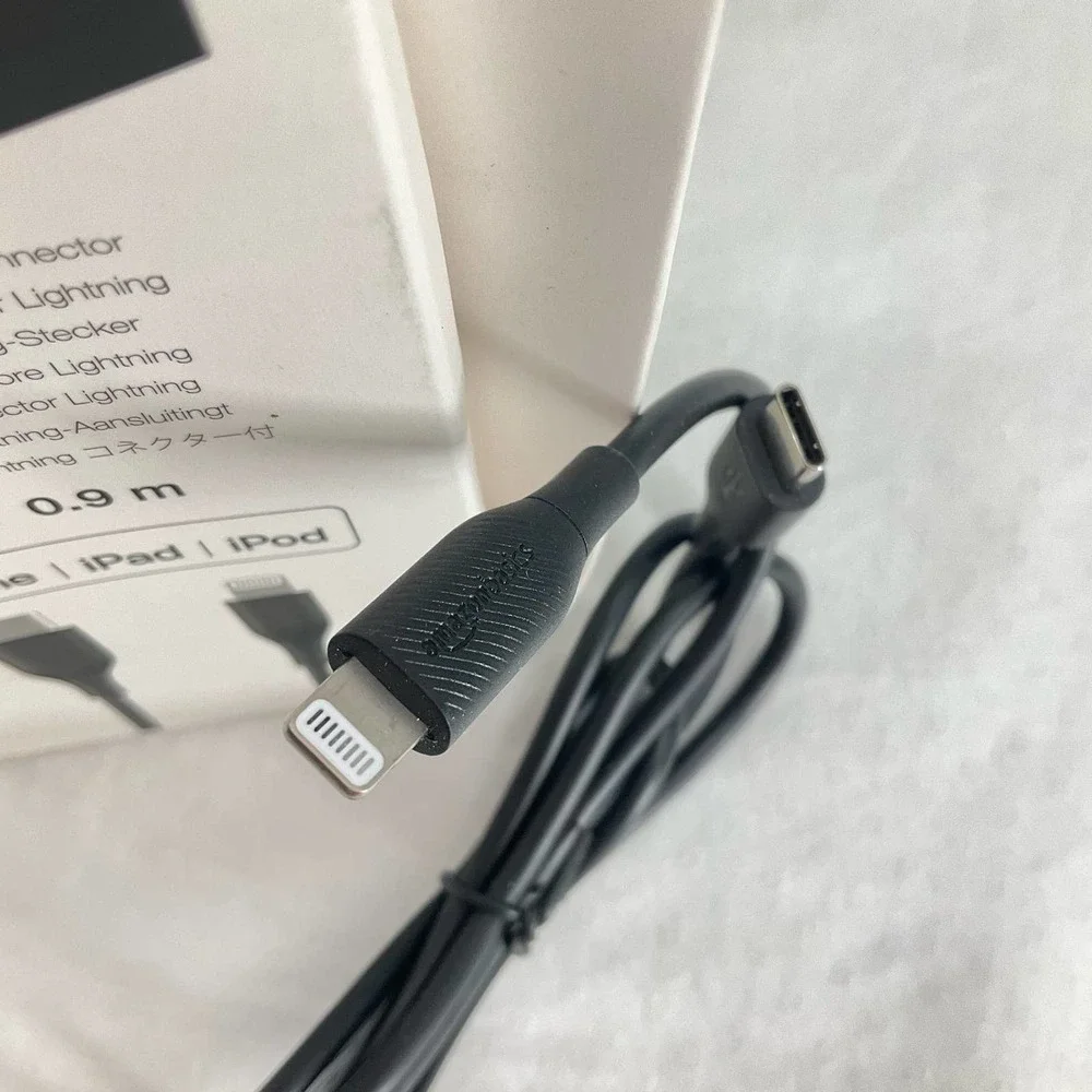 USB-C Cable with Lightning Connector, AmazonBasics, 3 ft